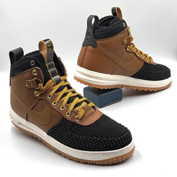 Nike Duckboot Ale Brown Black Gold Tone Duck Boot Boots